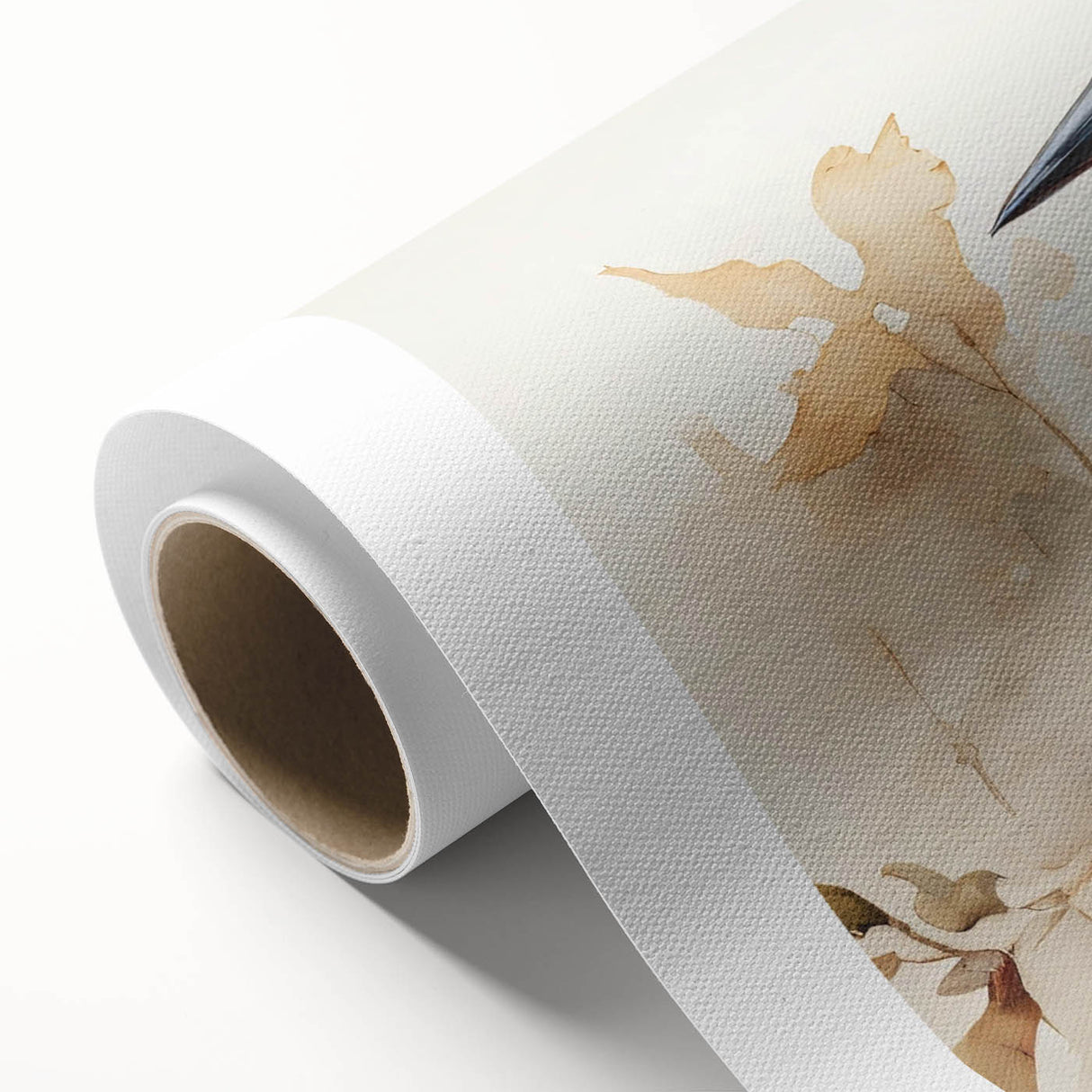 Vibrant rolled canvas showcasing a tropical birds design, featuring vivid colors and intricate details, perfect for enhancing home decor or art collections.