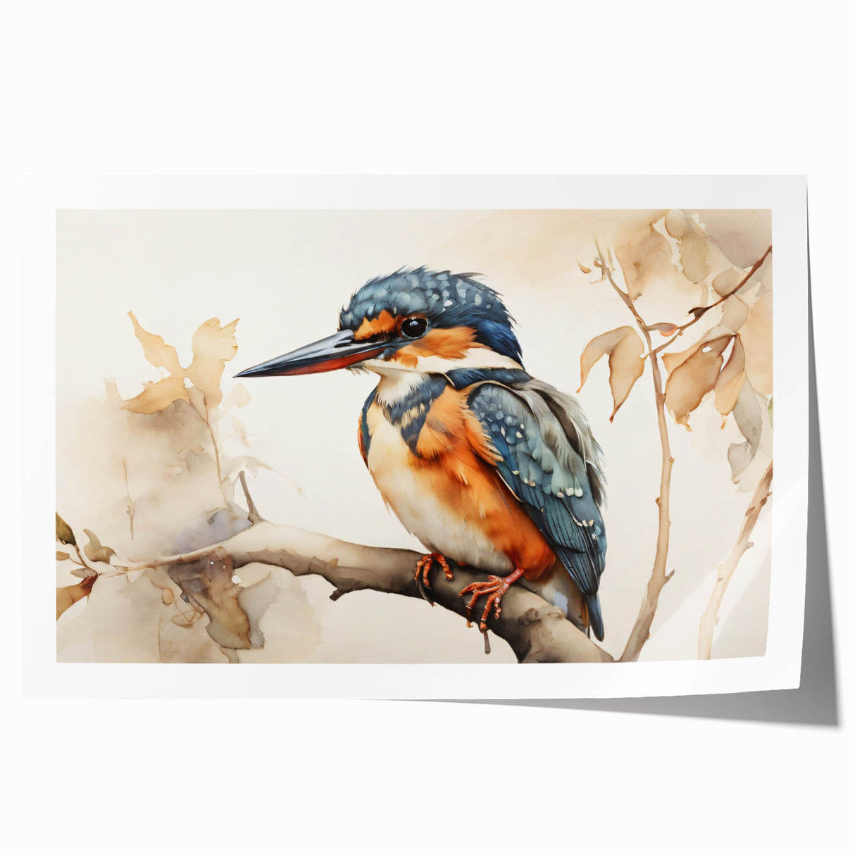 Tropical wall art print showcasing vibrant birds in lush greenery, rolled and ready for display. Ideal for enhancing home decor with a nature-inspired theme.