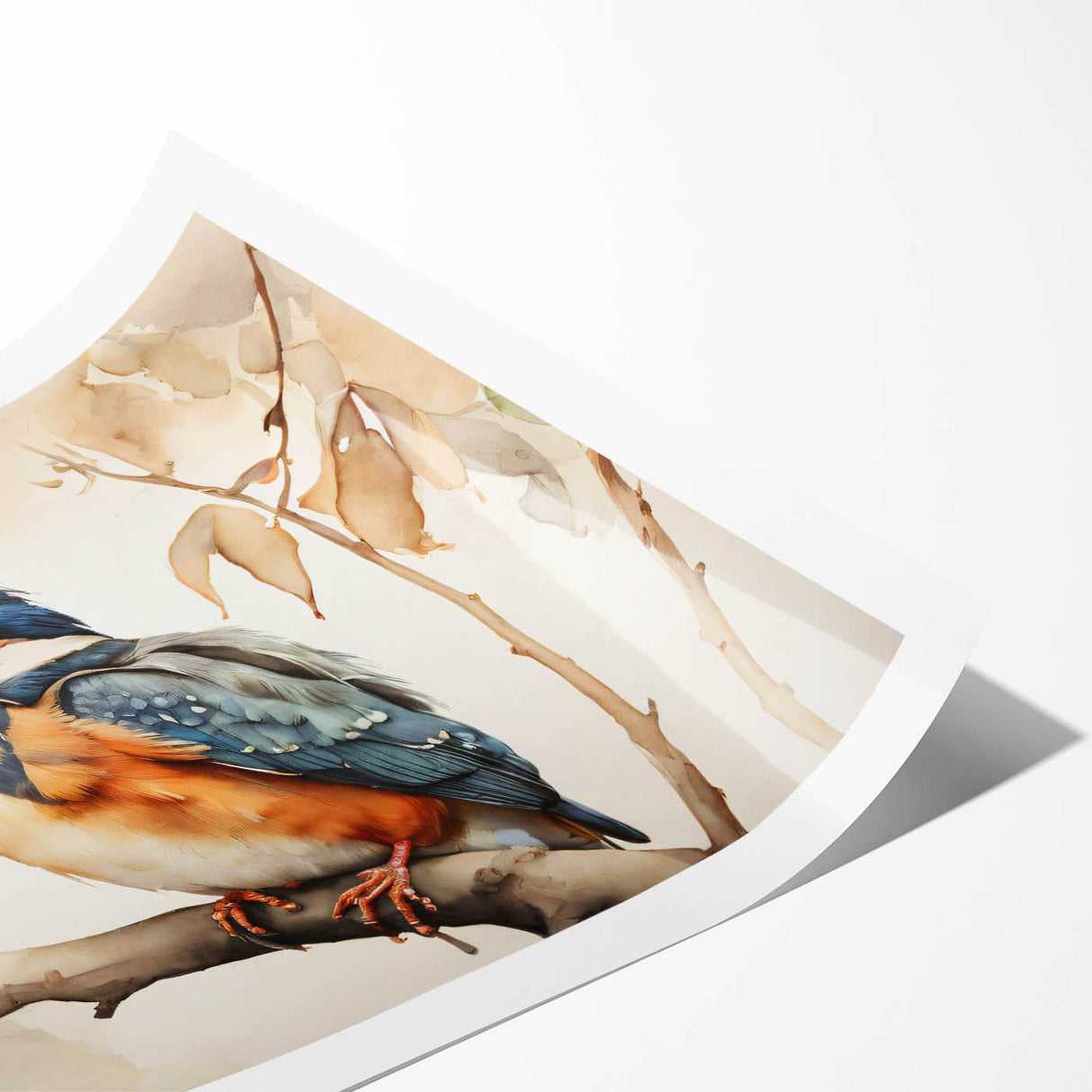 Vibrant tropical birds wall art print showcasing a colorful design with exotic bird species, ideal for home decor or art collection, rolled for easy display.