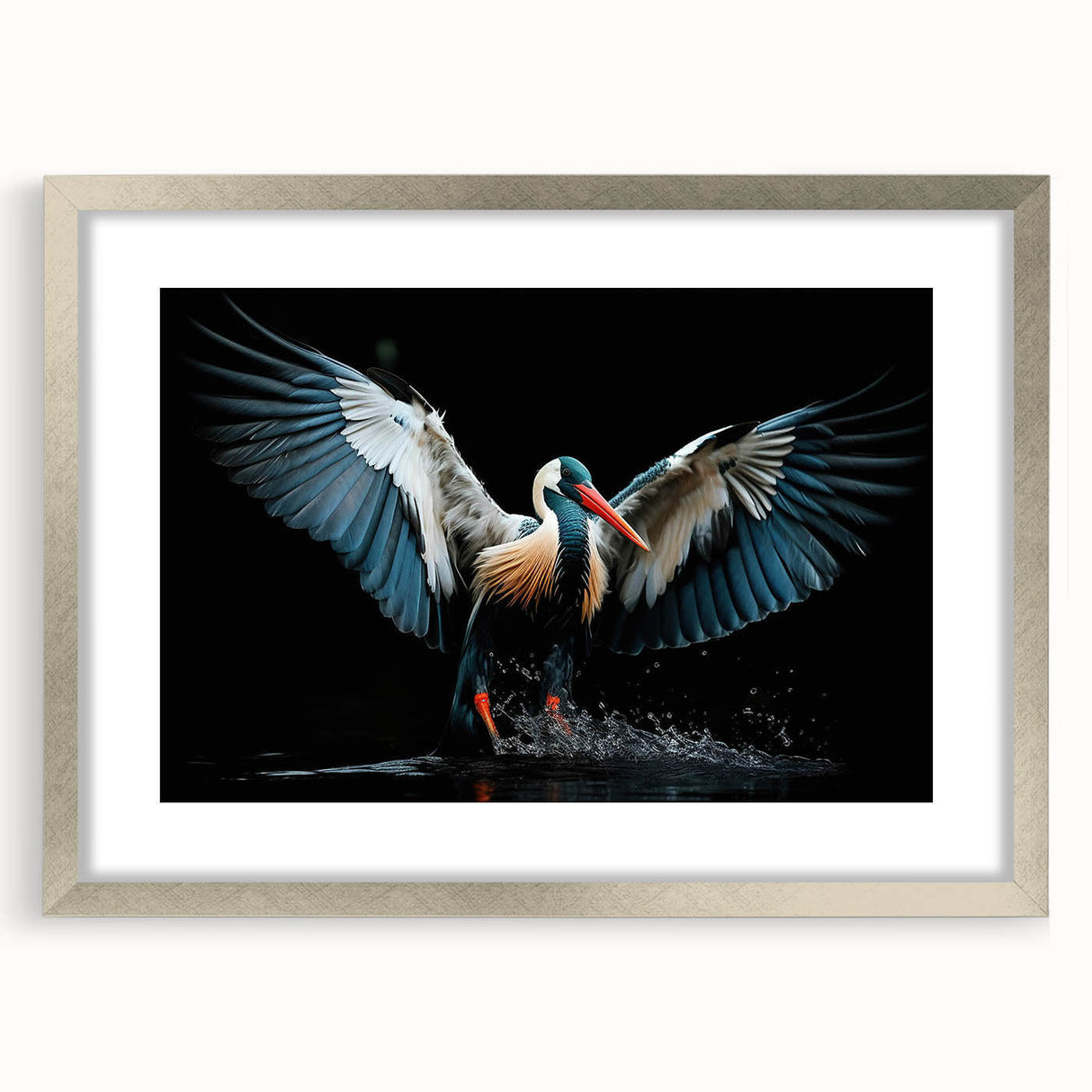 Tropical birds wall art collection framed in silver with a mat, showcasing vibrant colors and intricate details, ideal for enhancing home decor.