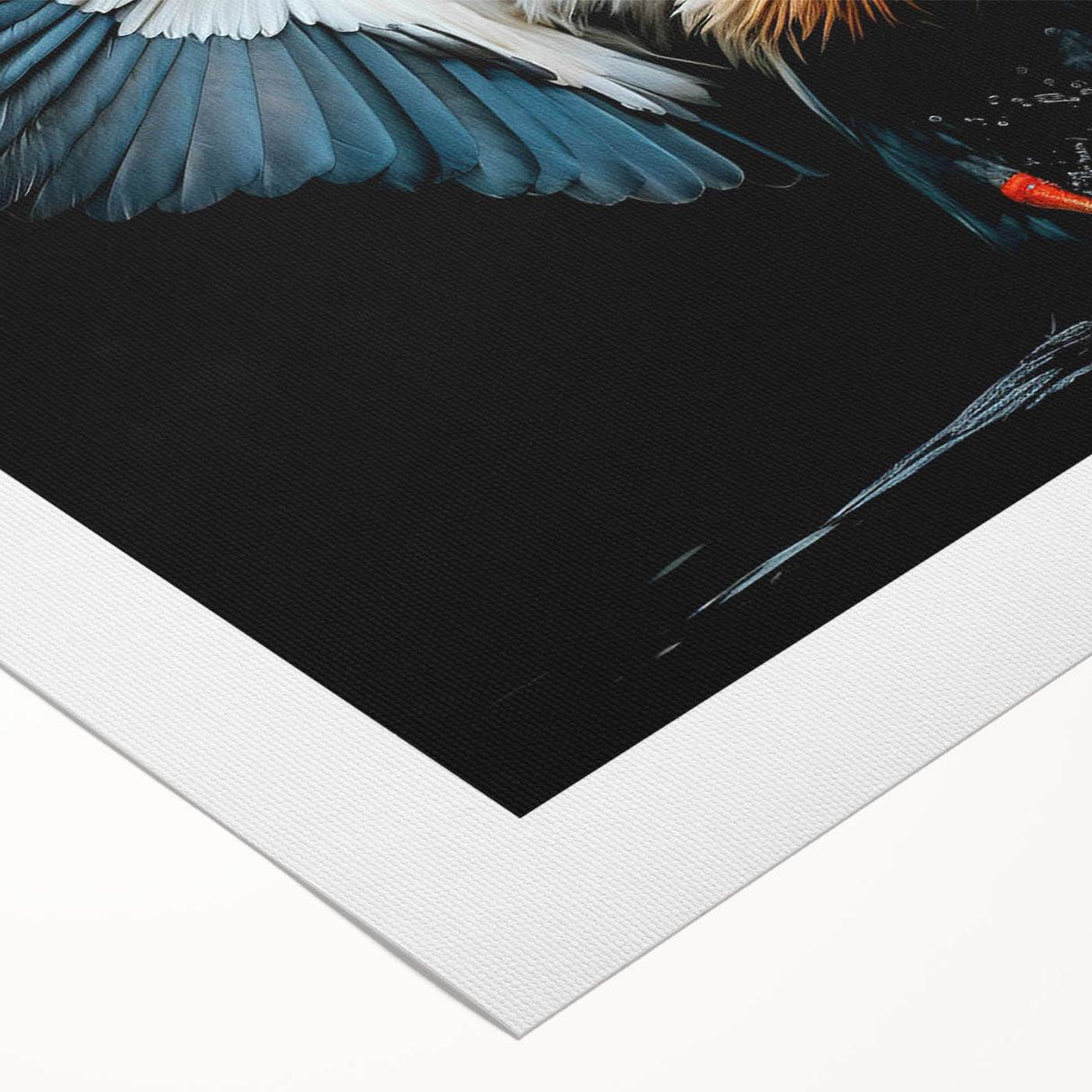 Vibrant rolled canvas showcasing a tropical birds design, featuring colorful feathers and intricate details, ideal for enhancing home decor or art collections.