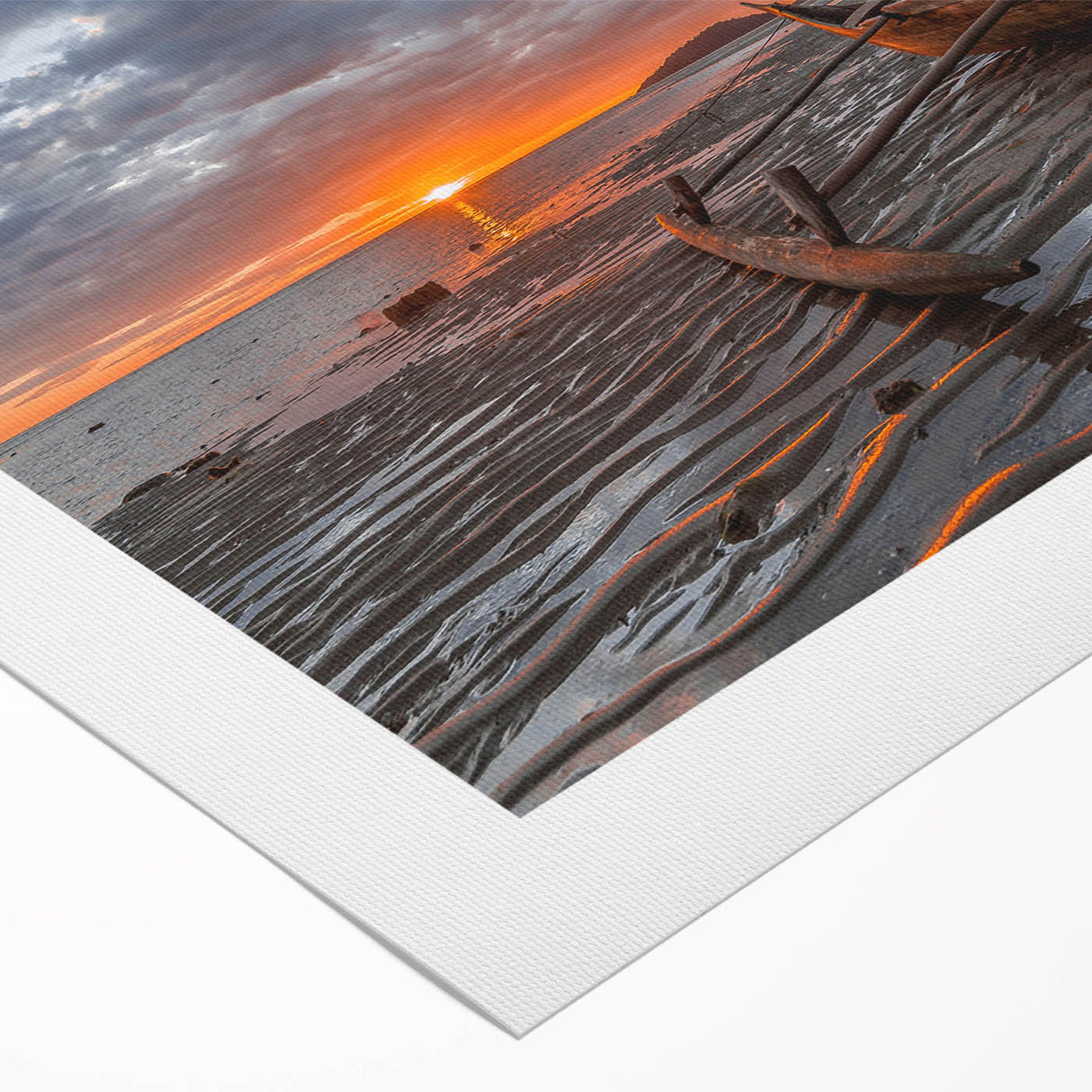 Art deco poster of Madagascar scenery on rolled canvas, featuring earth tones, ideal for dining room wall art.