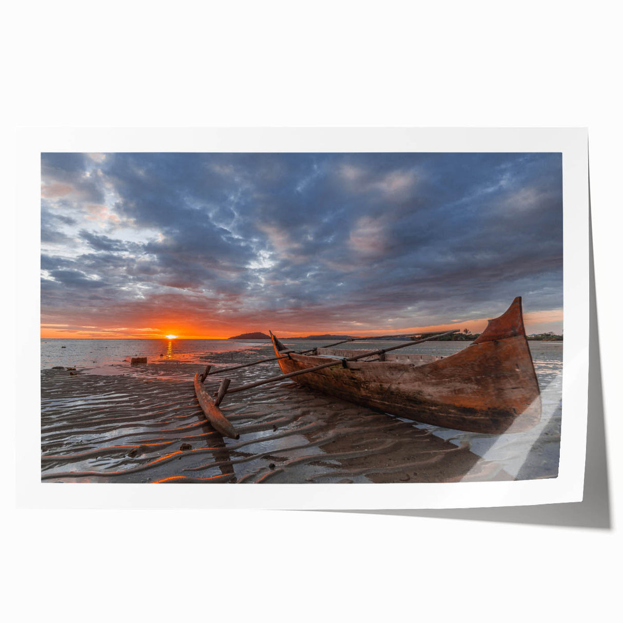 Rolled print of a Madagascar landscape with lush greenery and floral elements, ideal for art wall dining room.