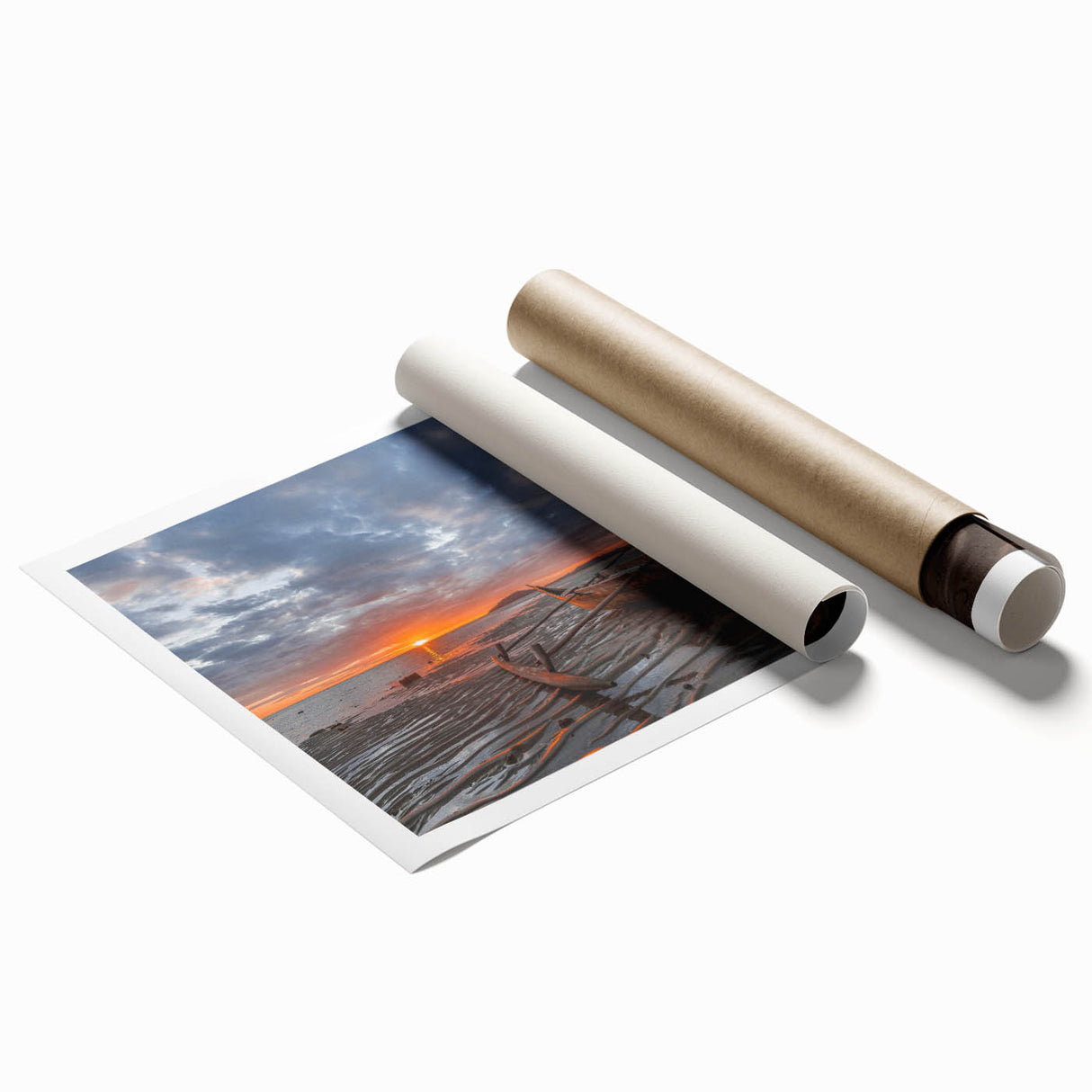 Scenic Madagascar landscape on rolled print, featuring lush greenery and warm earth tones.