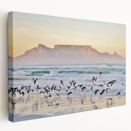 Large art depicting a South African landscape on stretched canvas, featuring earth tones and ideal for kitchen wall decor.