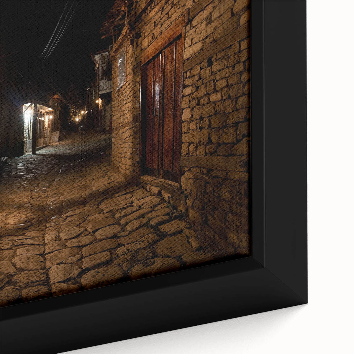 Extra large framed canvas featuring a textured, colorful abstract design on a black background, ideal for living room decor.