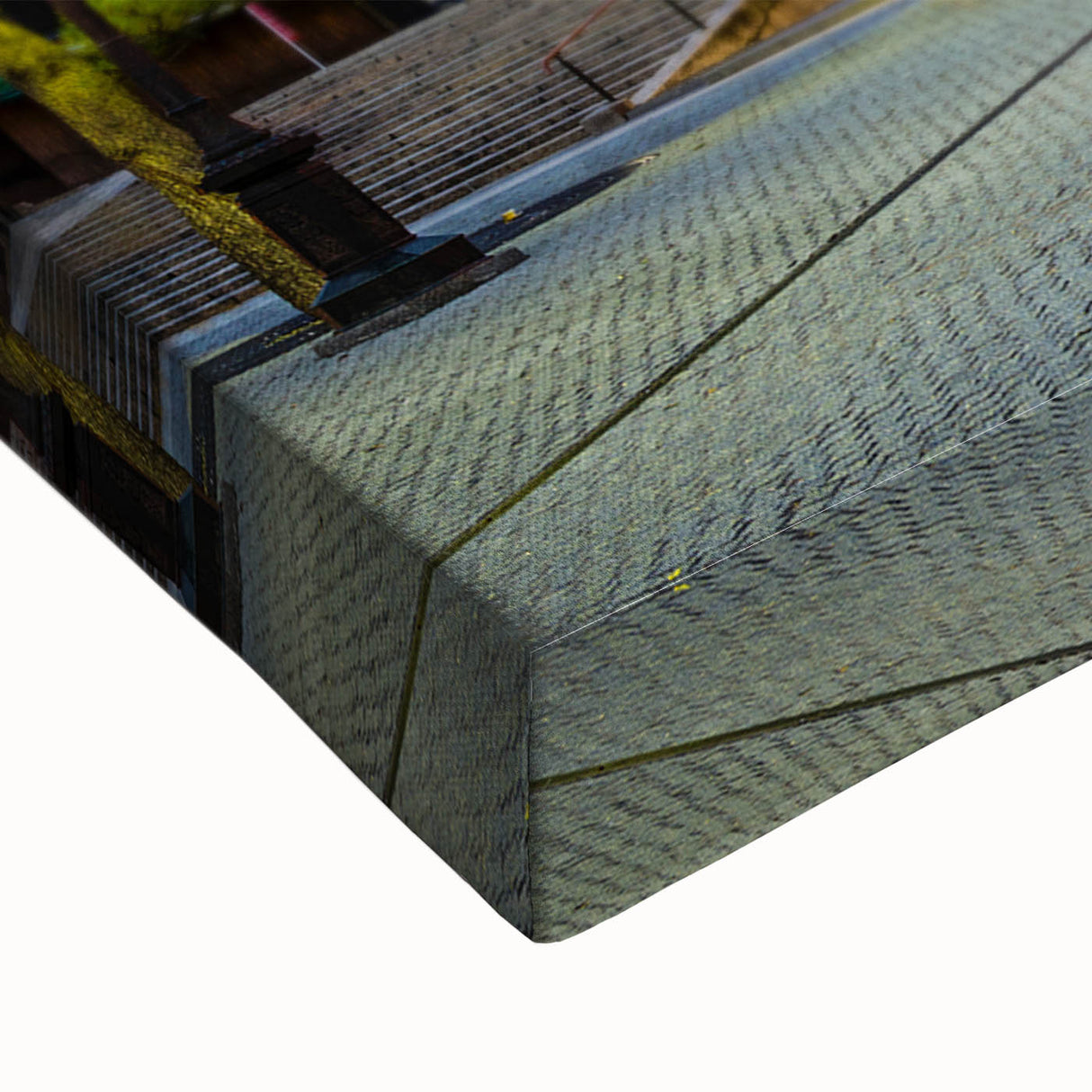 Large art of a black and white Japanese landscape on stretched canvas, ideal for bedroom wall decor.