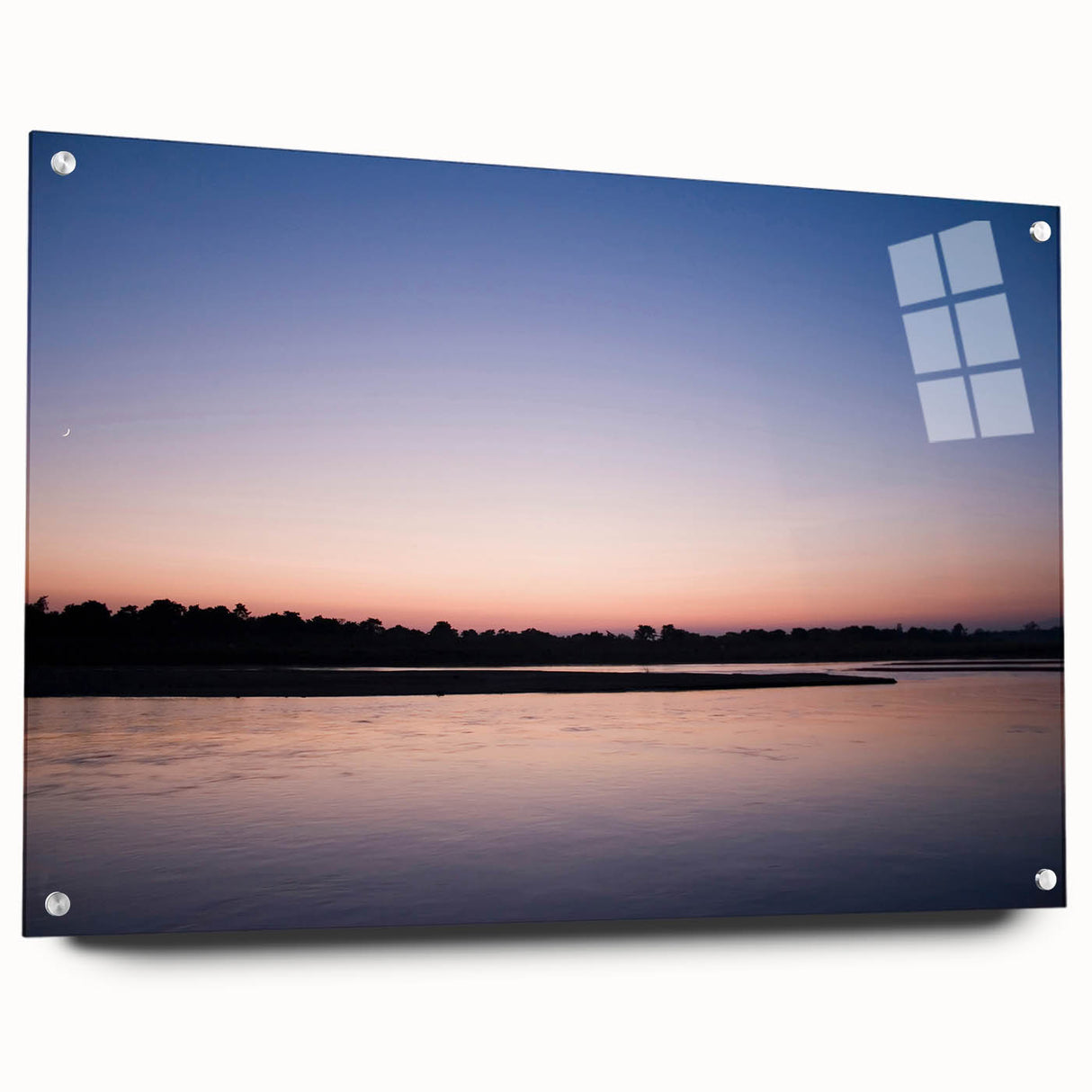 Acrylic print of a Nepalese landscape with lush greenery and mountains, suited for bedroom or dining room decor.