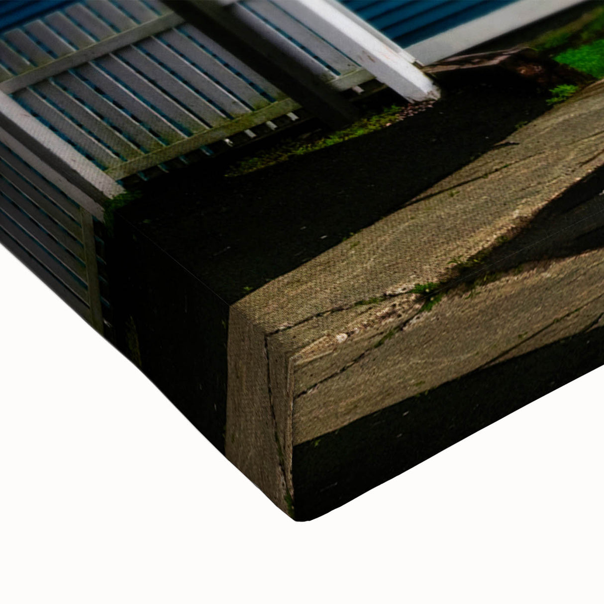 Large art of a black and white Newfoundland landscape on stretched canvas, suitable for bedroom wall decor.