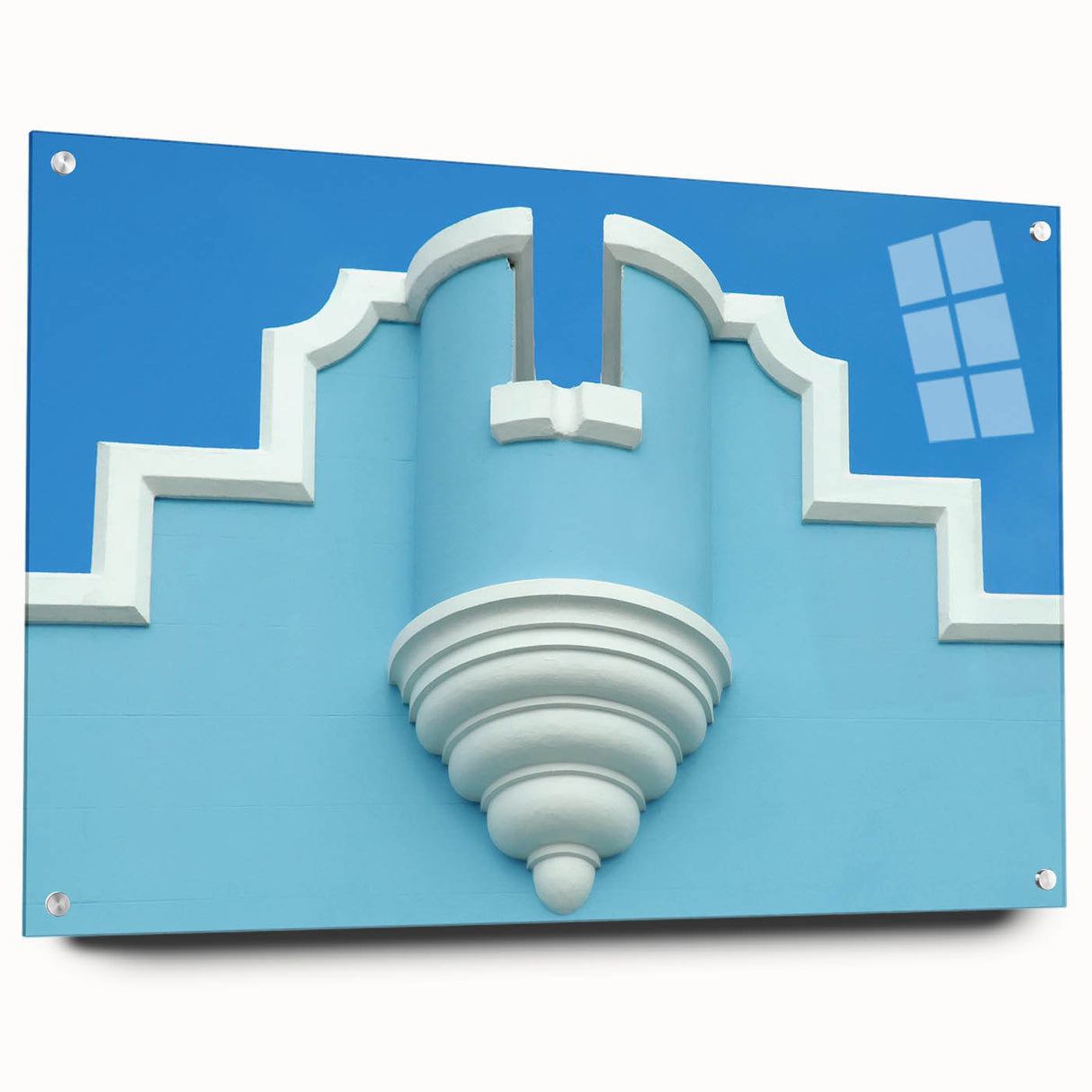 Acrylic print of a Caribbean seascape with vibrant blue and turquoise tones, suitable for bedroom or dining room decor.