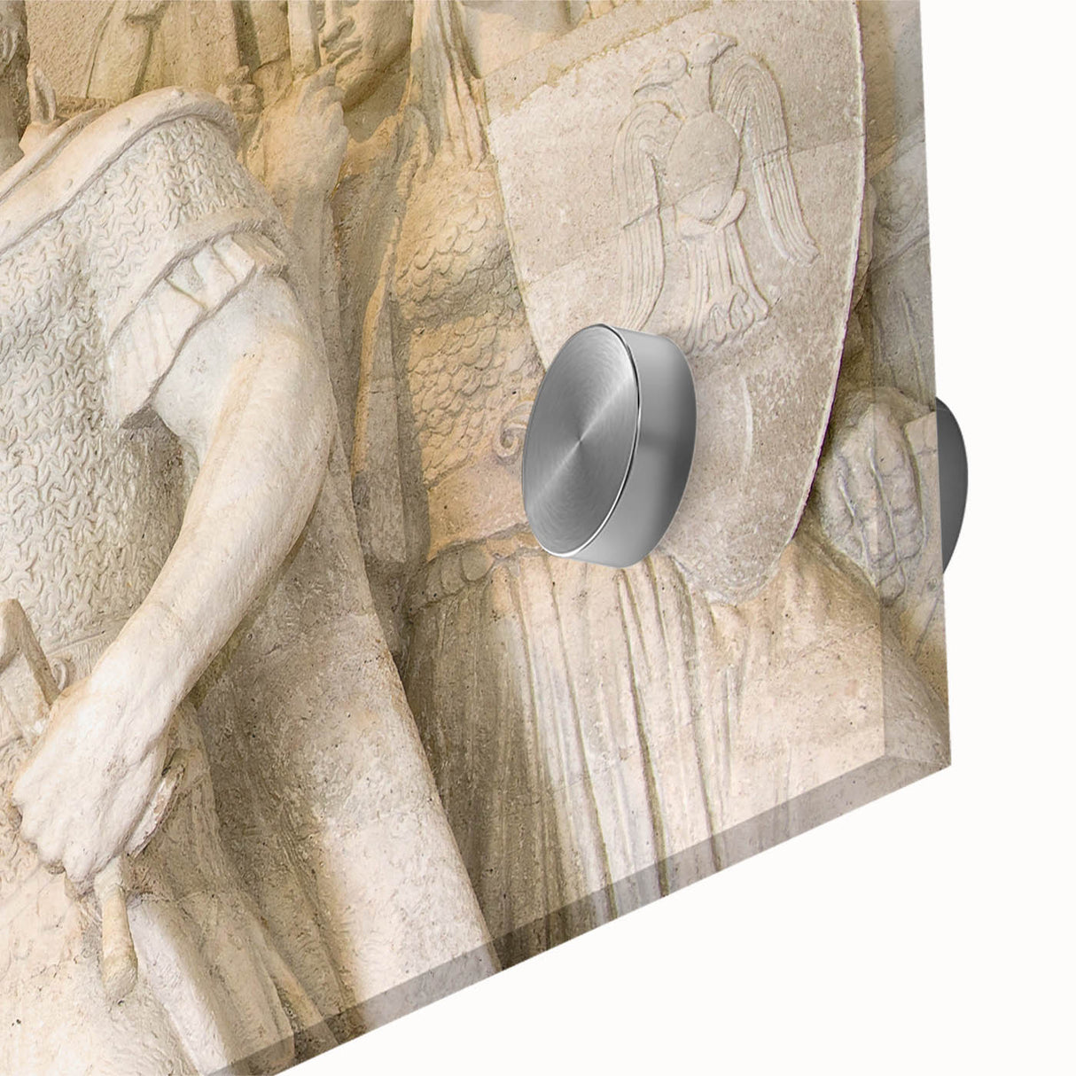 Large abstract depiction of the Albanian landscape in muted earth tones on acrylic glass, ideal for dining room art.