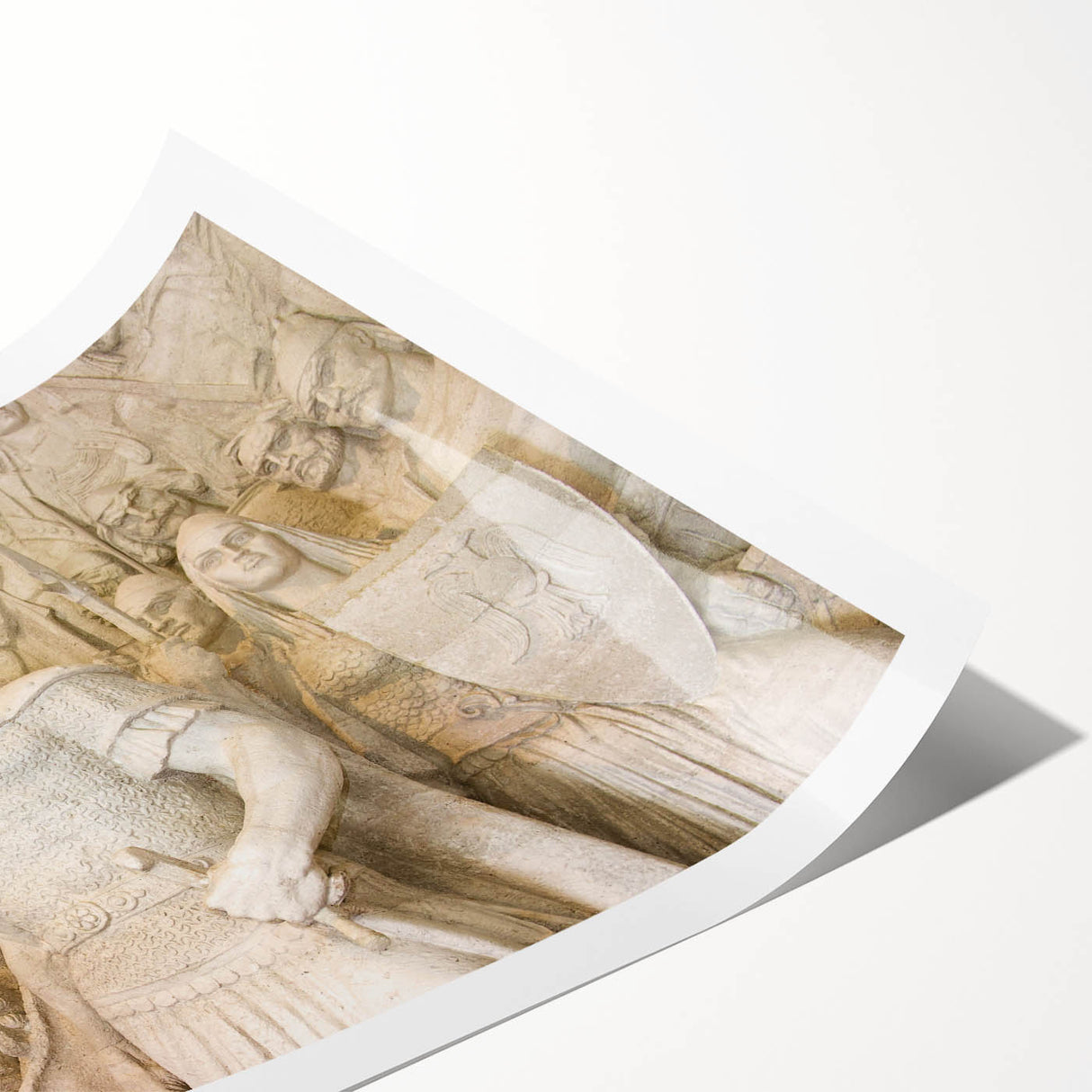 Extra large wall art featuring line art flowers in soft pastel shades on a rolled print, ideal for large living room decor.