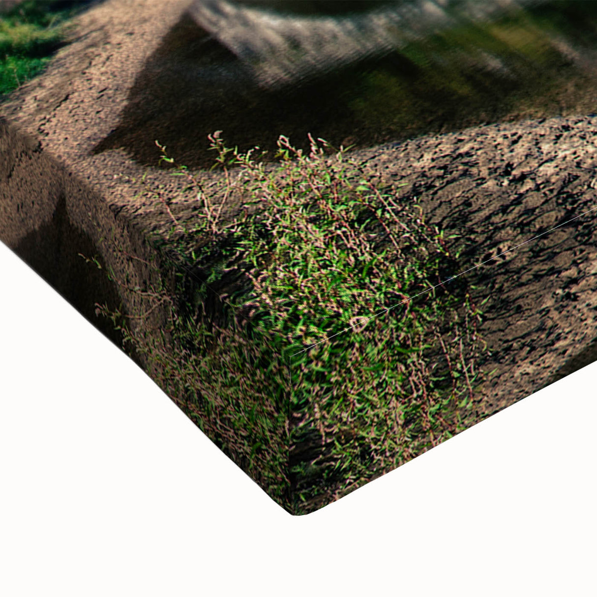 Black and white landscape art painting of a European scenery on stretched canvas, ideal for bedroom wall decor.