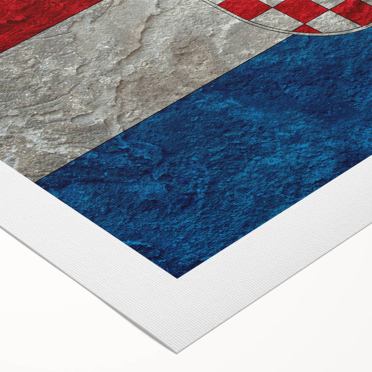 Art deco poster of a Croatian coastal town in pastel shades on rolled canvas, ideal for dining room wall art.