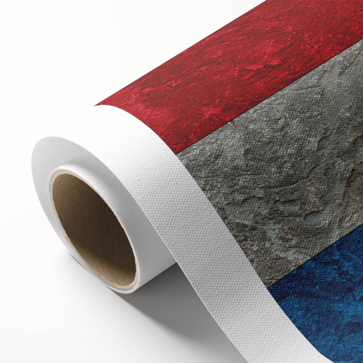 Art deco poster of a European Croatian landscape in muted earth tones on rolled canvas, ideal for nursery wall art.