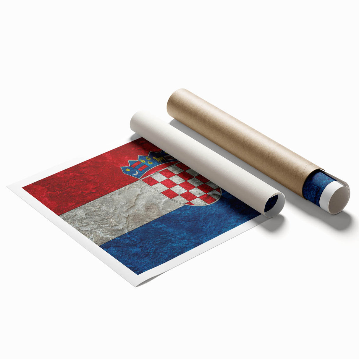 Extra large rolled print of a Croatian landscape with vibrant greenery and a coastal view.