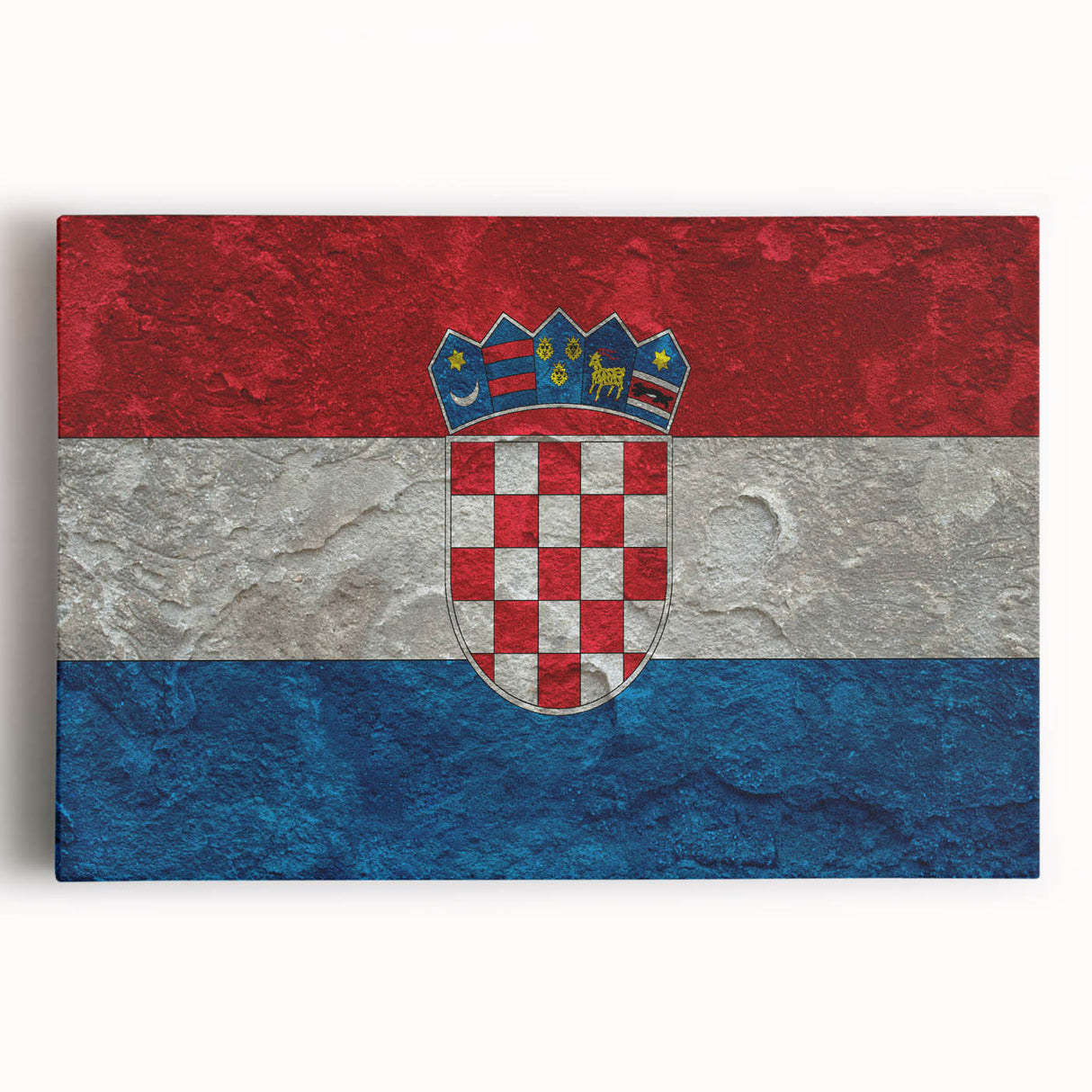 Black and white photograph of a Croatian coastal town on stretched canvas, ideal for kitchen wall art.