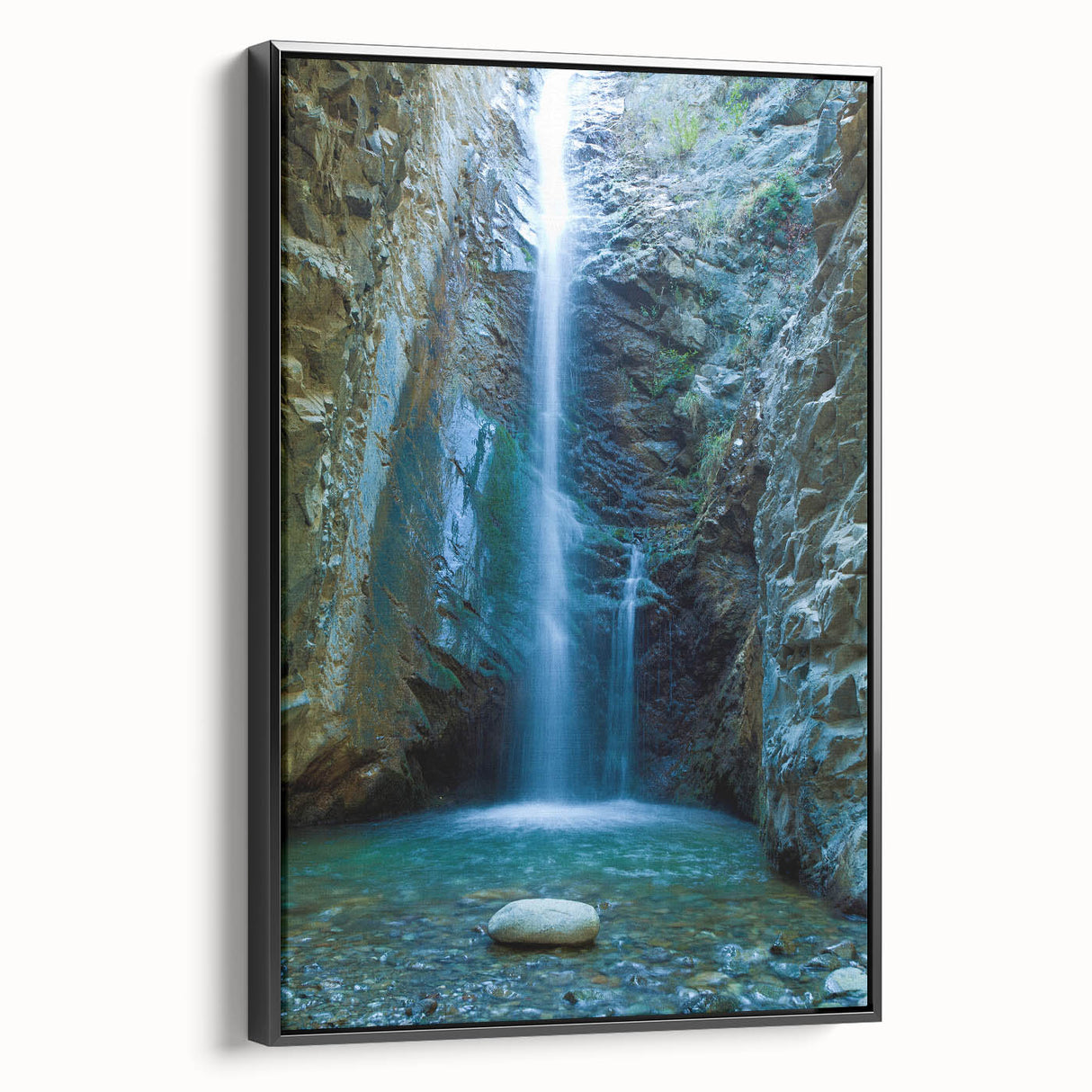 Black and white framed canvas depicting a vintage European landscape, ideal for bedroom wall decor.