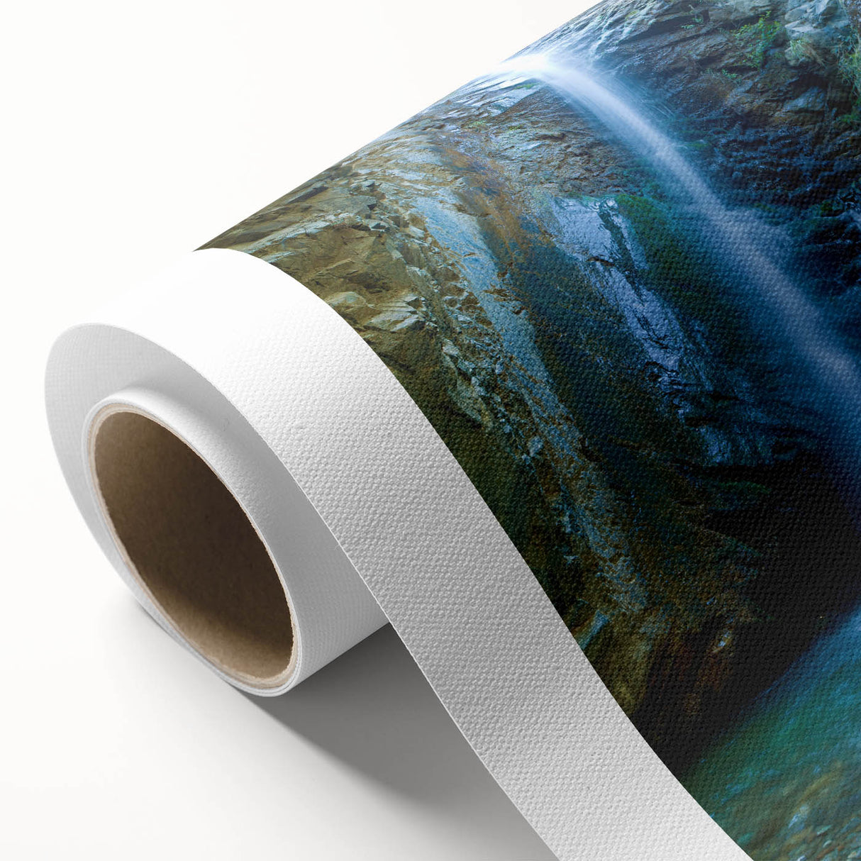 Art Deco style poster of a European Cyprus landscape in pastel shades on rolled canvas, ideal for nursery wall art.