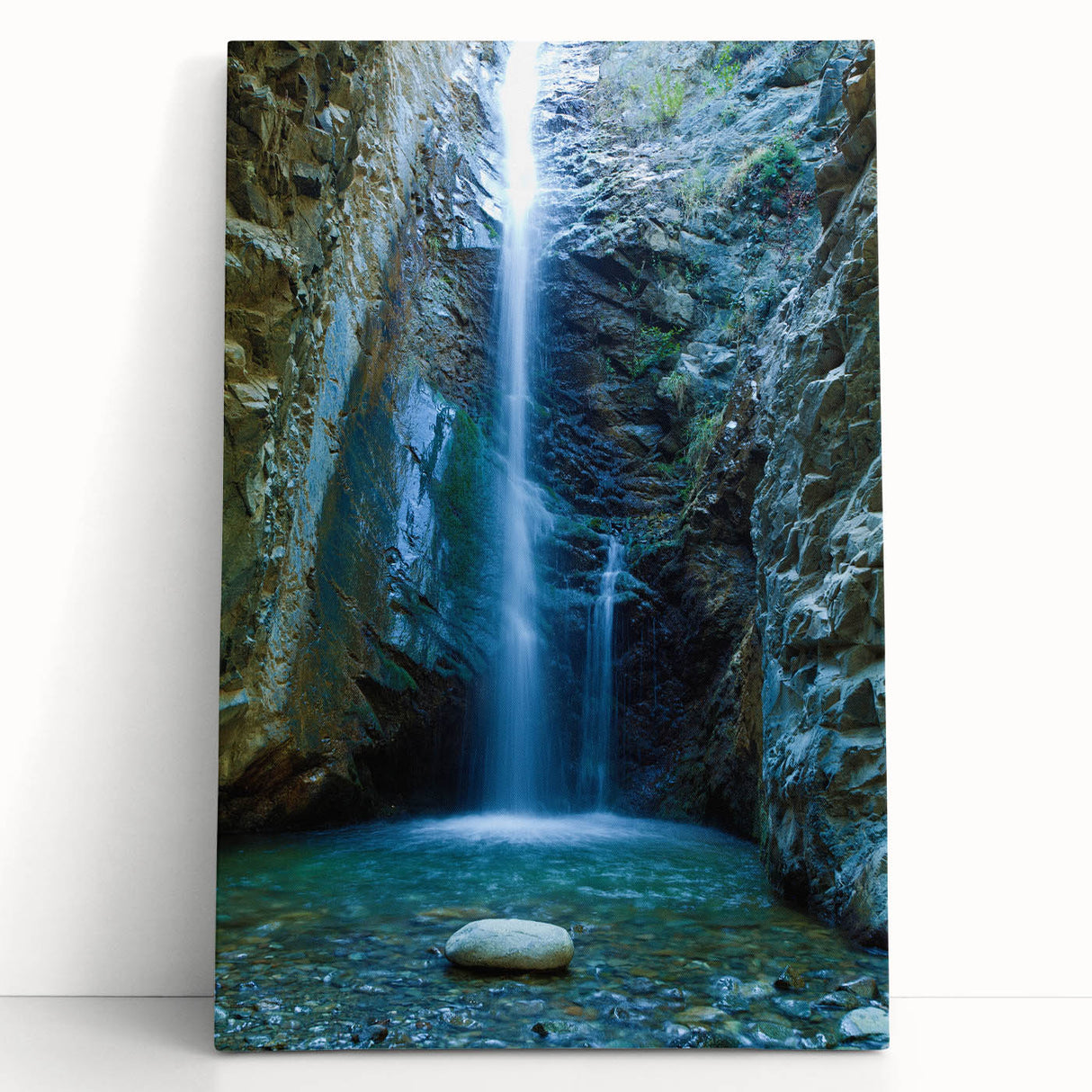 Black and white photograph on stretched canvas of a European street scene, suitable as large kitchen art.