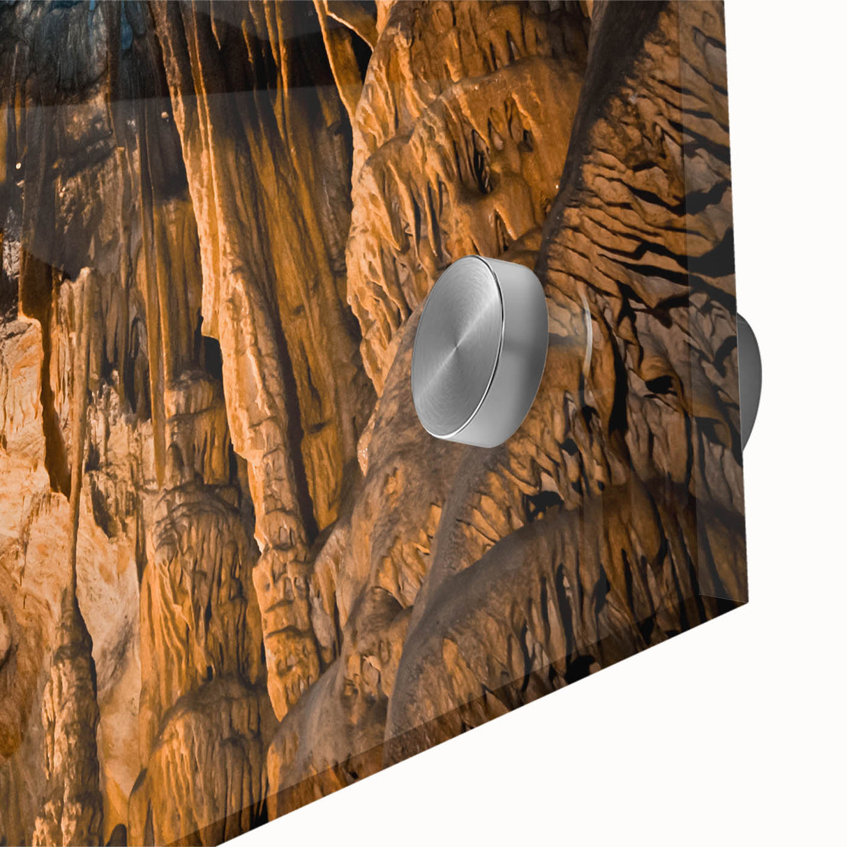 Acrylic print of a large abstract depiction of a European scenery in vibrant hues, ideal for dining room art.