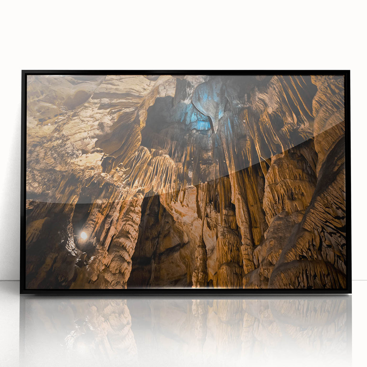 Large abstract wall art depicting a European scenery in Slovakia, framed in black acrylic, ideal for modern art wall decor.