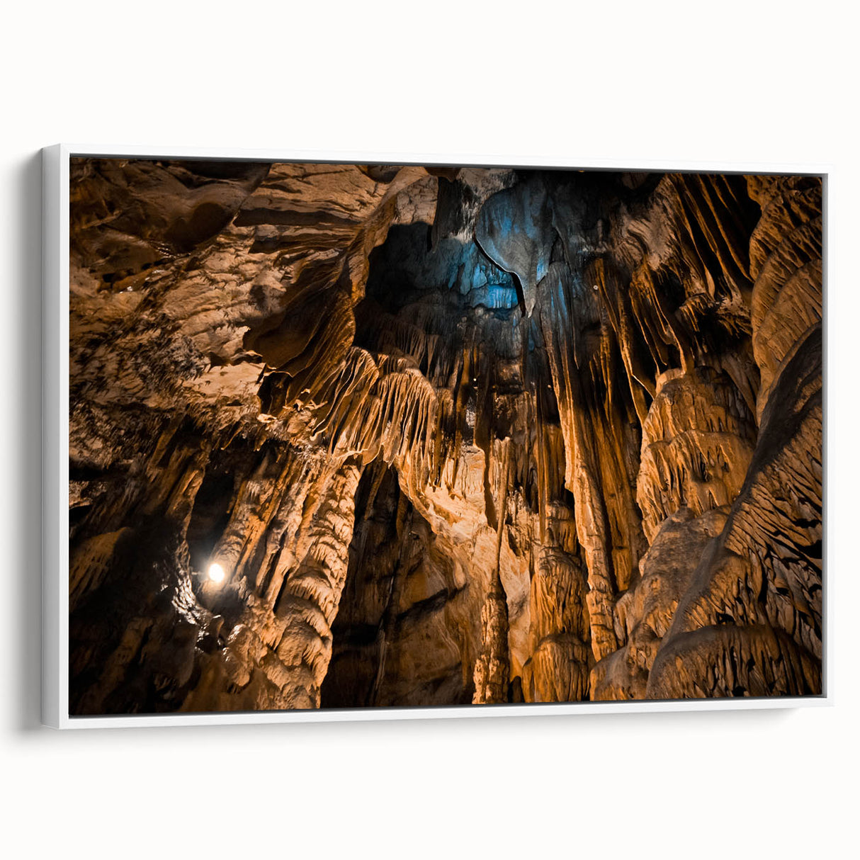 Vintage poster art of a European scenery on an extra-large framed canvas.