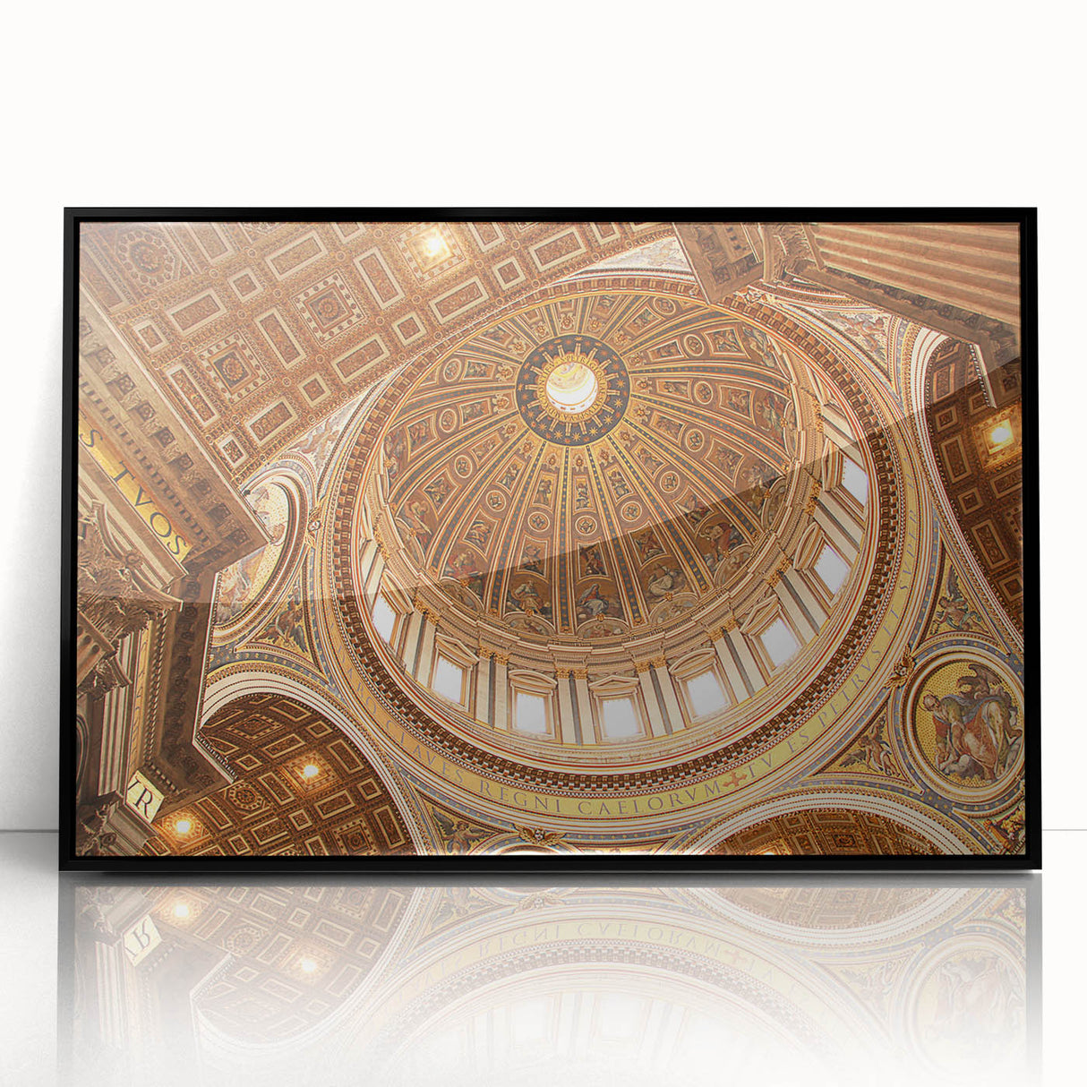 Large abstract wall art of the Vatican in muted gray tones on a framed acrylic, ideal for modern living room decor.