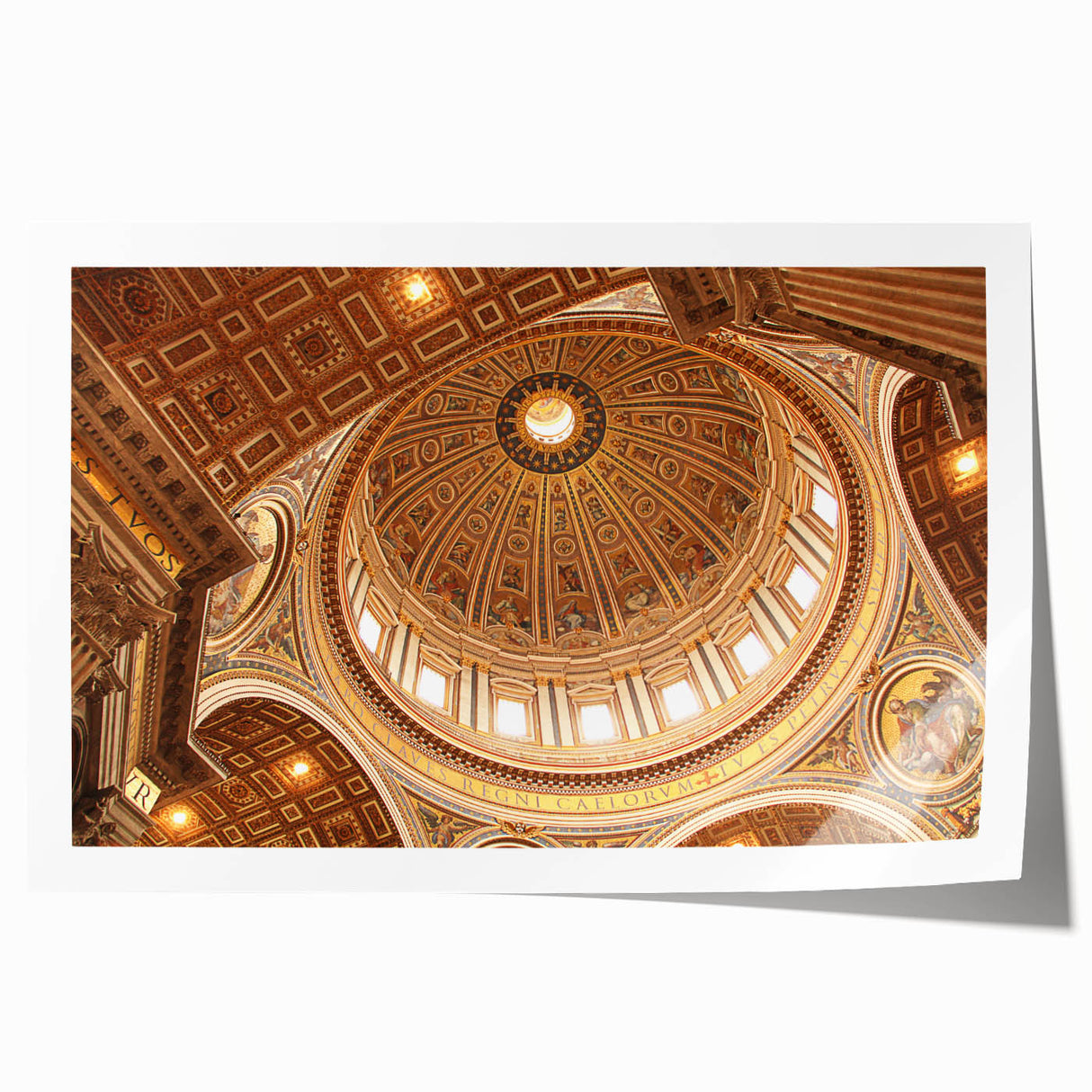 Vatican scenery in muted earth tones on a rolled canvas, suitable for art wall dining room.
