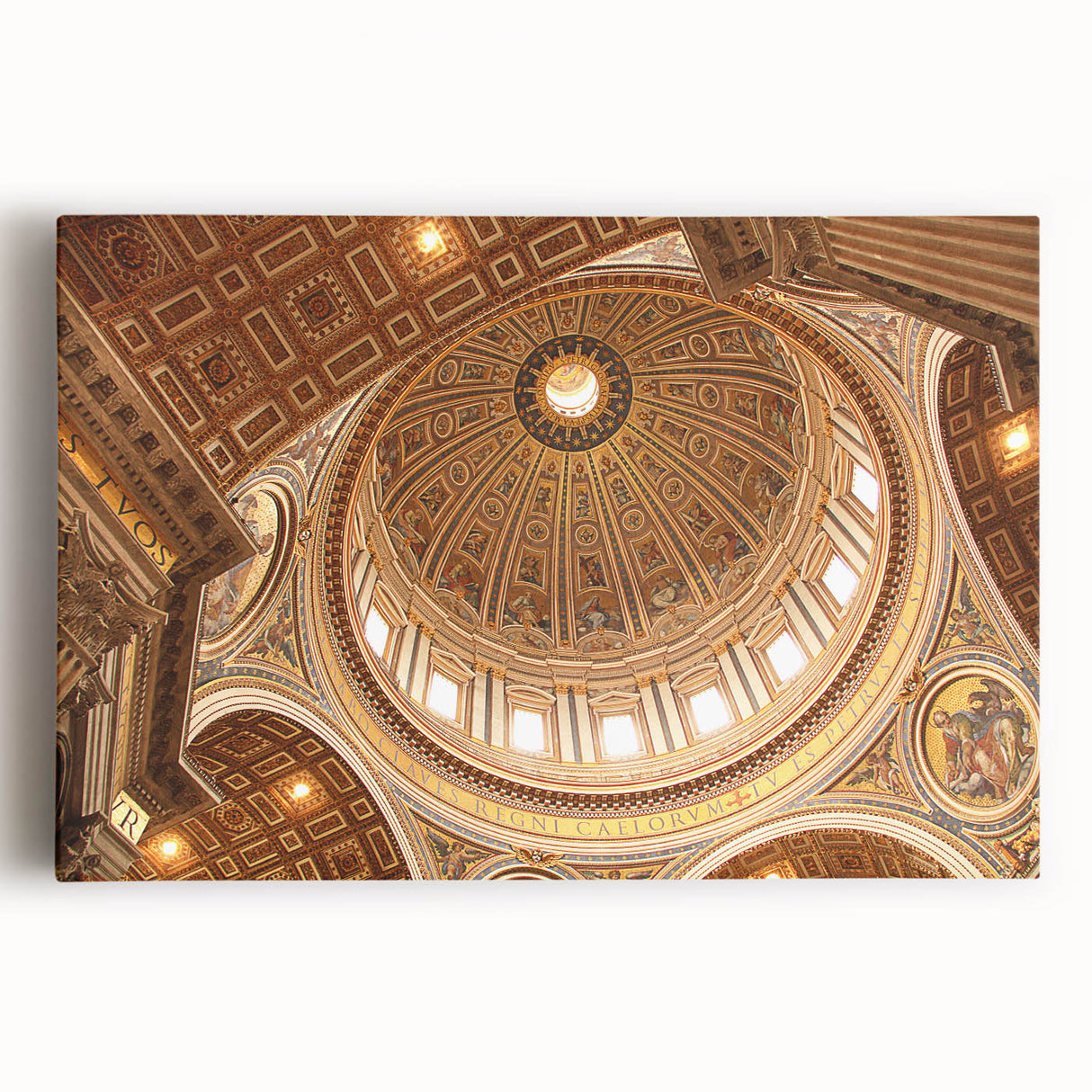 Black and white photograph of the Vatican on stretched canvas, ideal for kitchen art.