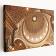 Side view of a stretched canvas depicting the Vatican scenery in muted earth tones, suitable for kitchen wall art.
