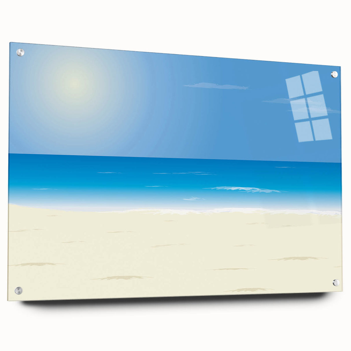 Acrylic print of Acapulco scenery with vibrant ocean and skyline, ideal for dining room decor.