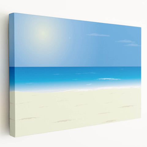 Side view of a stretched canvas depicting Acapulco scenery in vibrant colors, ideal for kitchen wall art.
