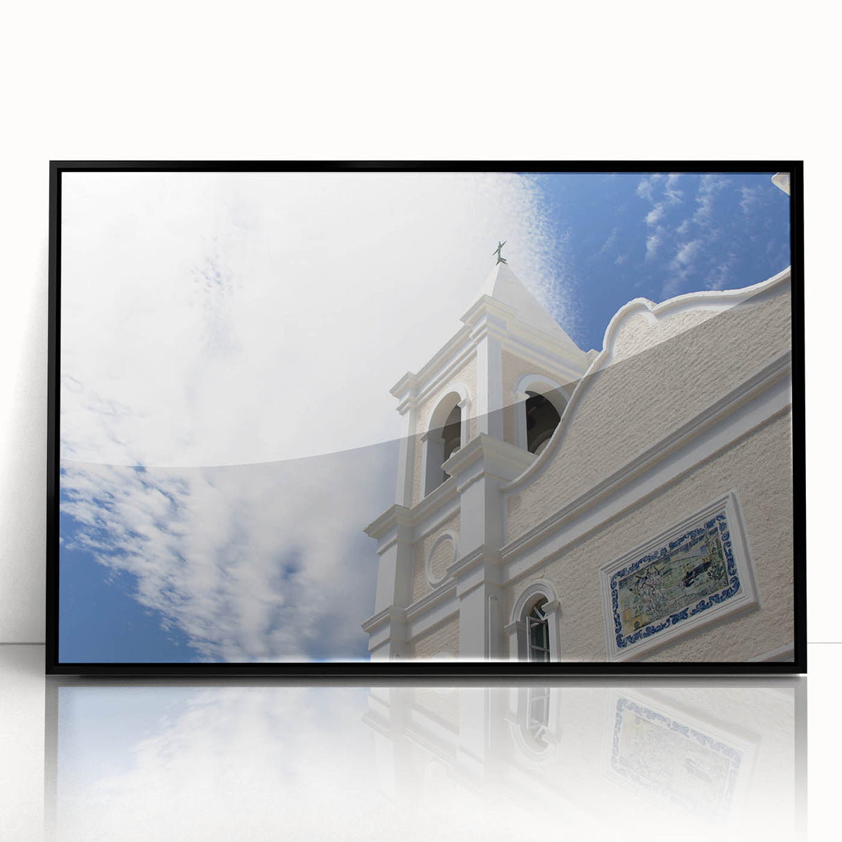 Large abstract wall art depicting Cabo San Lucas scenery in vibrant colors on a framed acrylic.