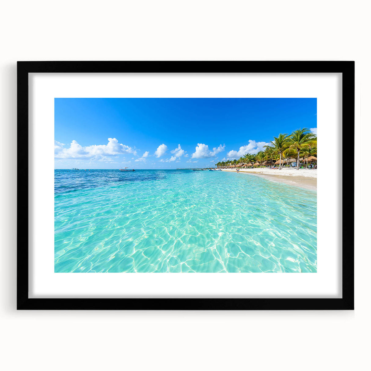 Extra large framed abstract art print featuring a colorful, textured depiction of Quintana Roo scenery.