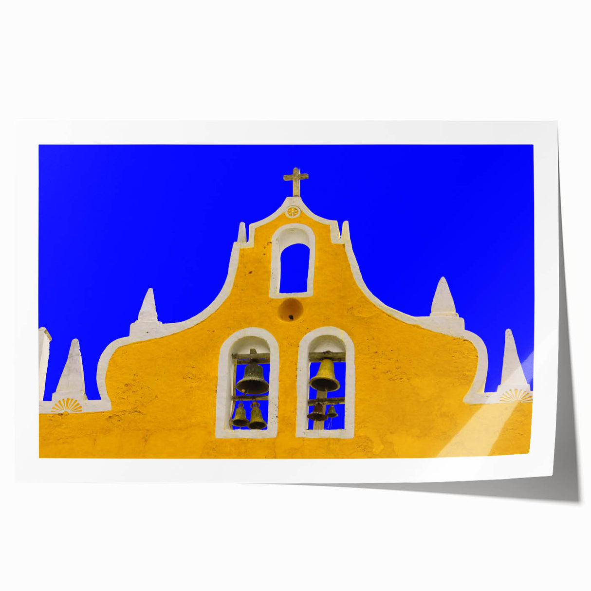 Extra large rolled print featuring a vibrant floral scene from Yucatán, Mexico, ideal for art wall dining room.