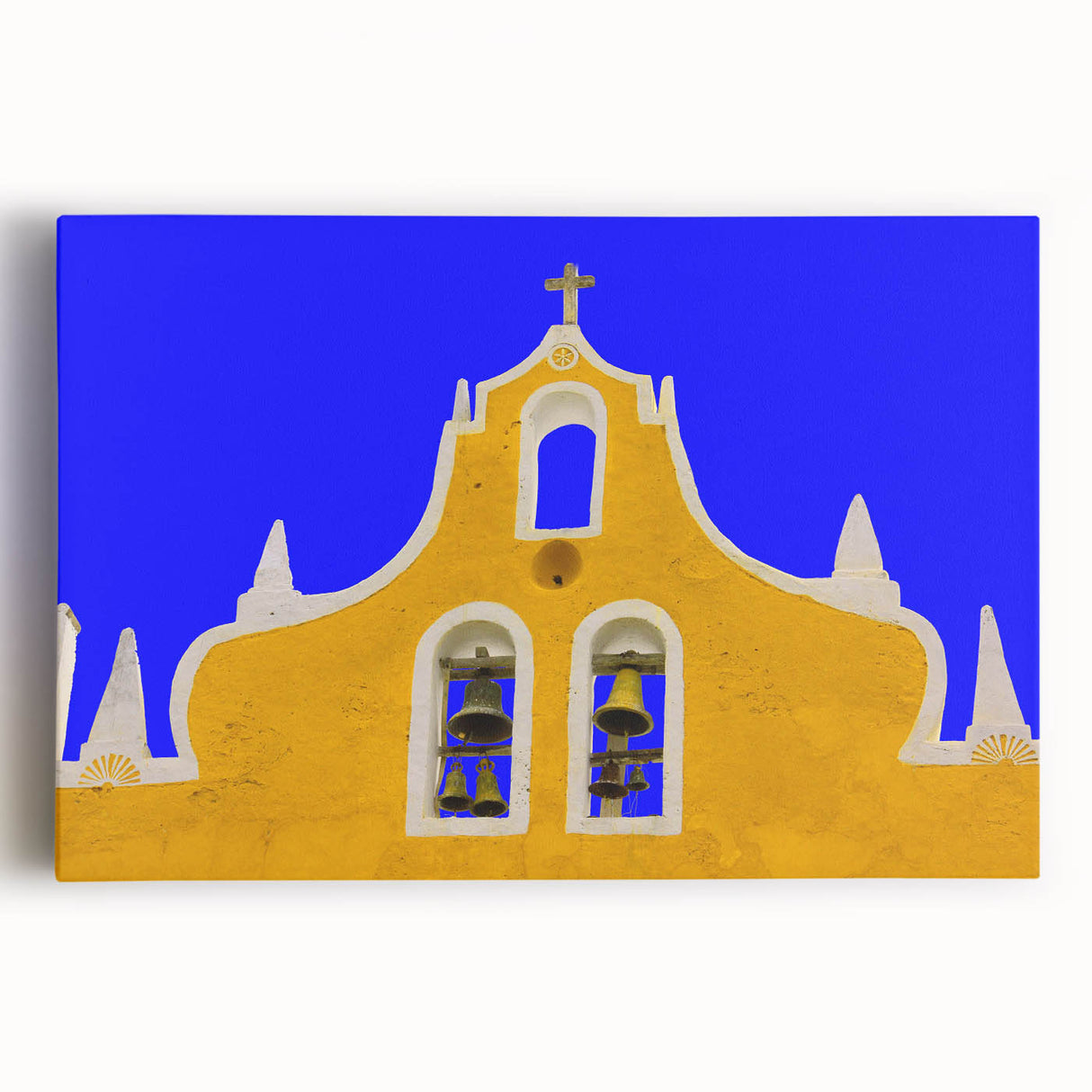 Black and white stretched canvas of Yucatan scenery, ideal for kitchen wall art.