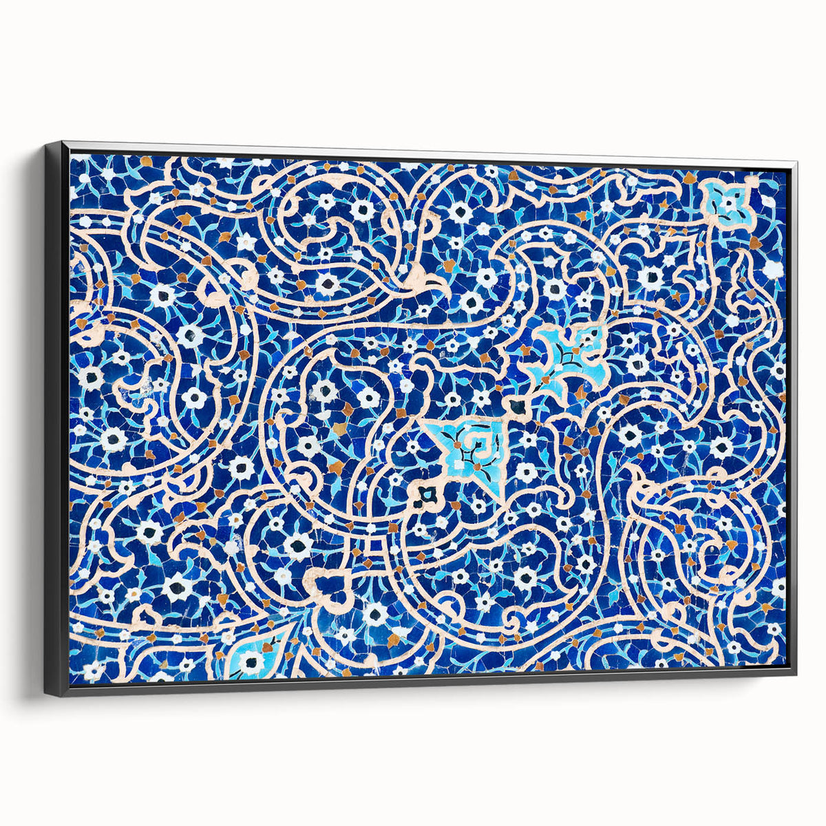 Black and white landscape art painting of a Middle Eastern scenery on framed canvas, suitable for bedroom wall decor.