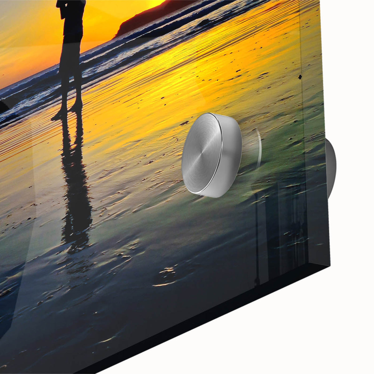 Large abstract wall art of Coronado, California in muted earth tones on acrylic glass, ideal for dining room art.