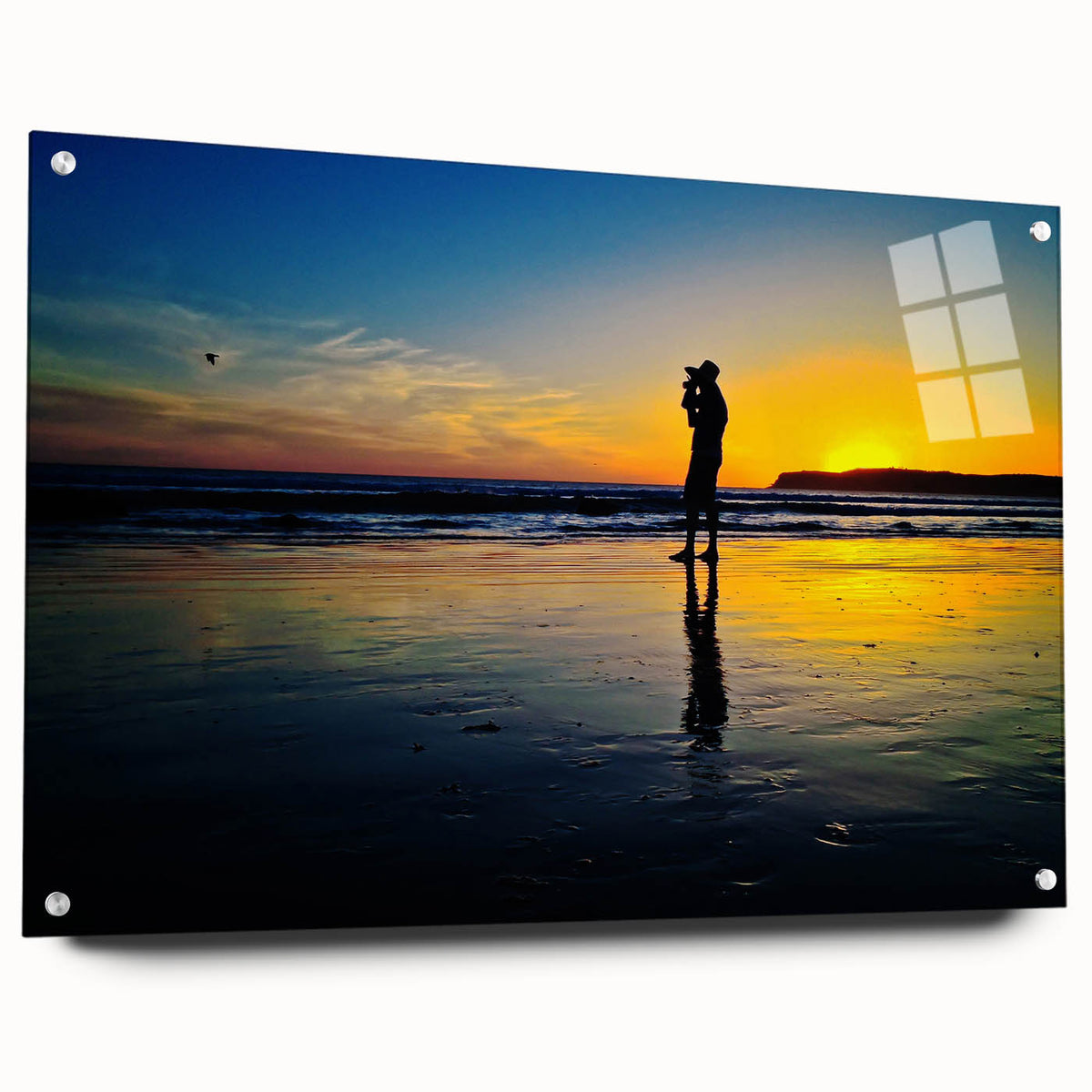 Acrylic print of the Coronado, California scenery in soft pastel colors, suitable for bedroom or dining room decor.