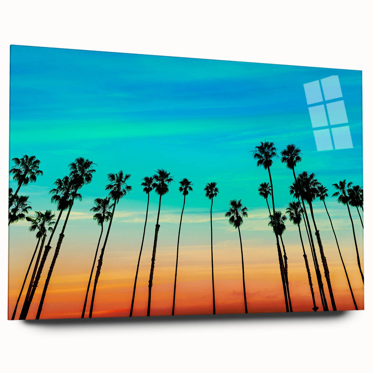 Acrylic print of abstract Santa Barbara scenery in muted earth tones, ideal for bedroom or dining room art.