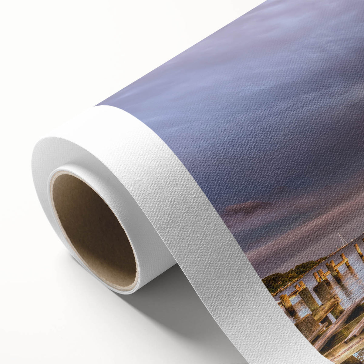 Art deco poster of Annapolis scenery in muted blue tones on rolled canvas, suitable for nursery wall art or dining room.