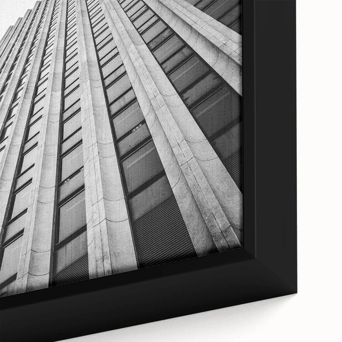 Extra large framed canvas featuring a textured depiction of the Houston skyline in black with colorful art accents.