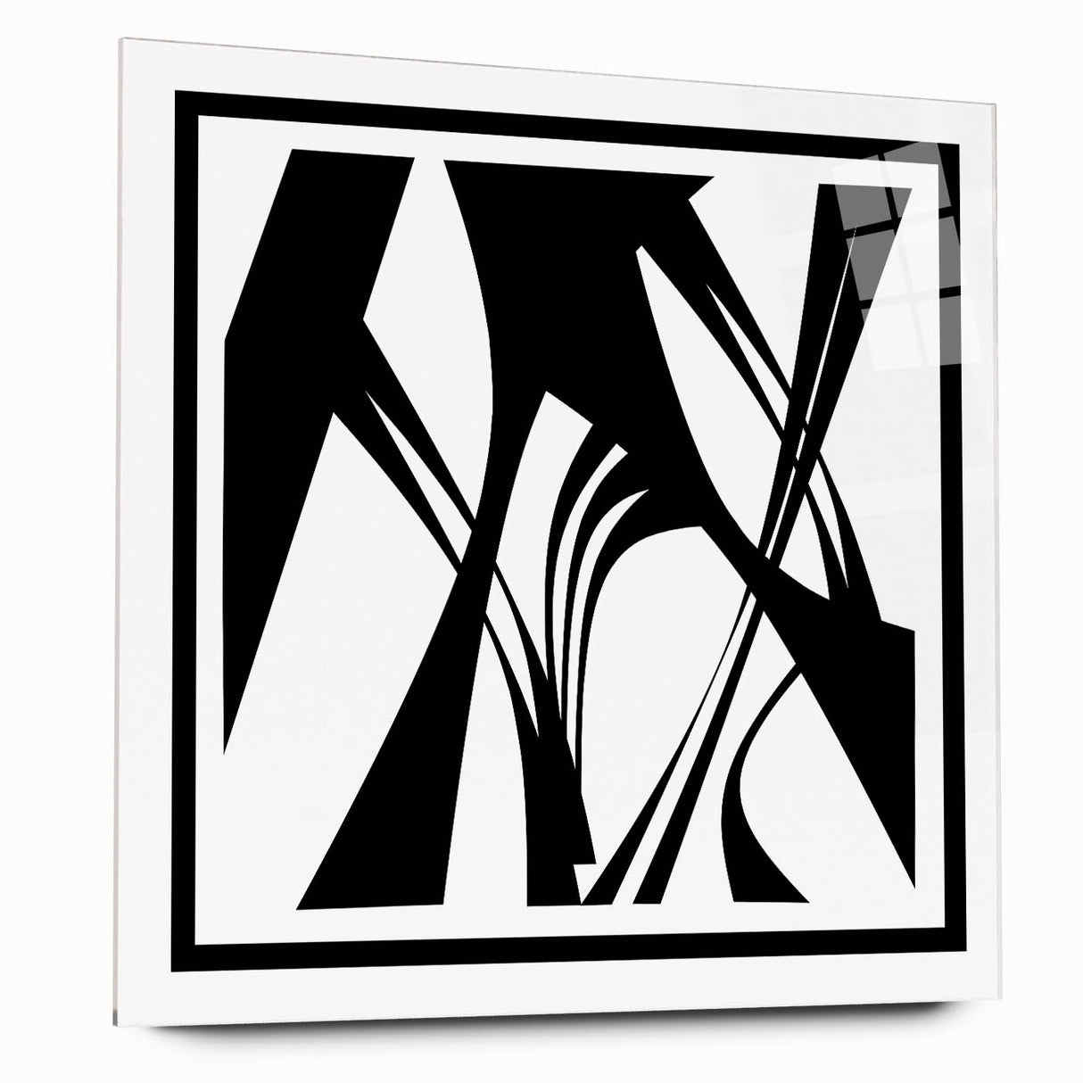 Black and White Office Wall Art – Abstract Geometric Corporate Decor