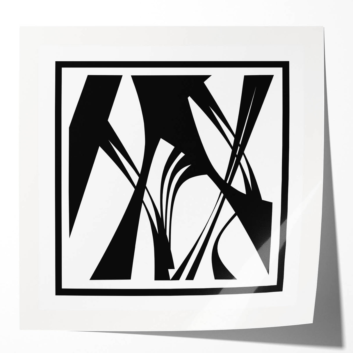 Black and White Office Wall Art – Abstract Geometric Corporate Decor