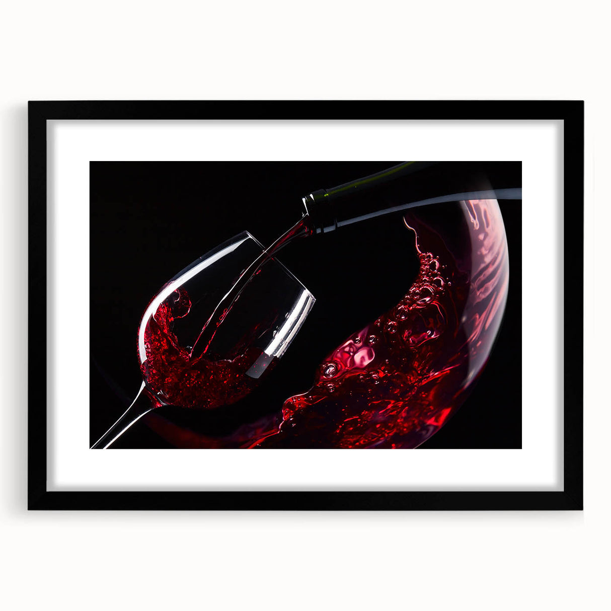 Red Wine Elegance - Modern Kitchen Art for Sophisticated Decor