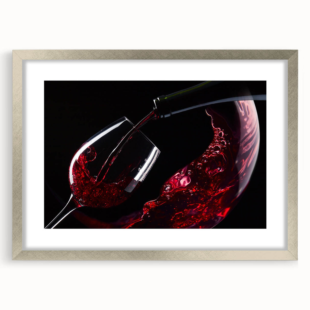 Red Wine Elegance - Modern Kitchen Art for Sophisticated Decor