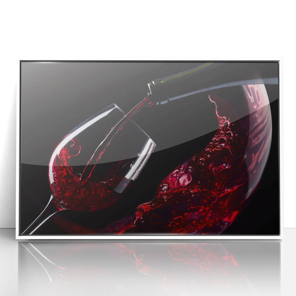 Red Wine Elegance - Modern Kitchen Art for Sophisticated Decor