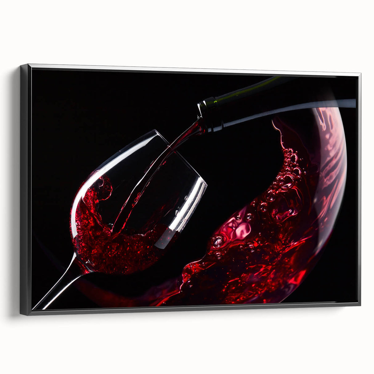 Red Wine Elegance - Modern Kitchen Art for Sophisticated Decor