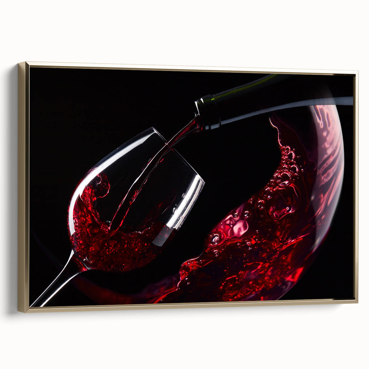 Red Wine Elegance - Modern Kitchen Art for Sophisticated Decor